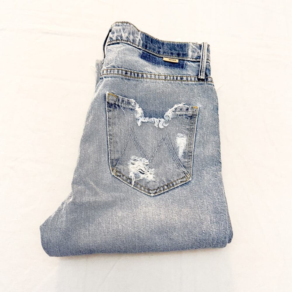 Mother Superior The Dazzler Ankle Lost It Ripped Acid Wash Denim Jeans Size 25
